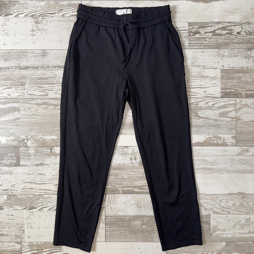 Reigning Champ Track Pants Mens Small Black Slim Tapered Elastic Waist Pockets